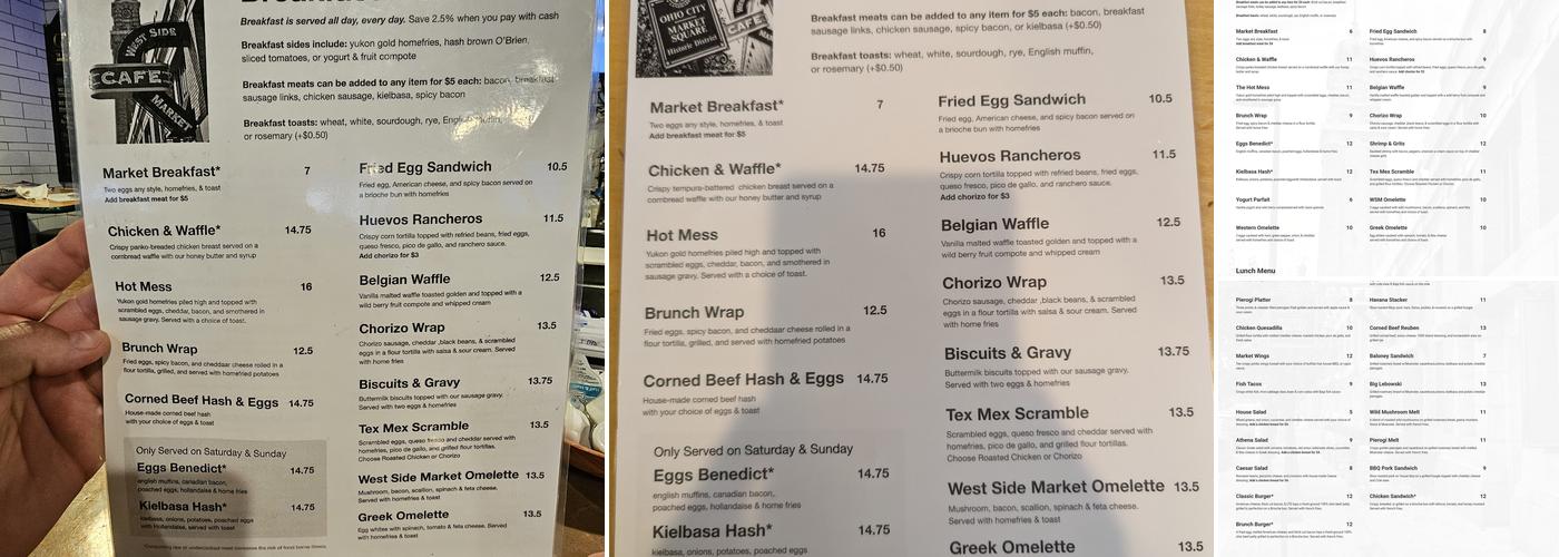 West Side Market Café Menu