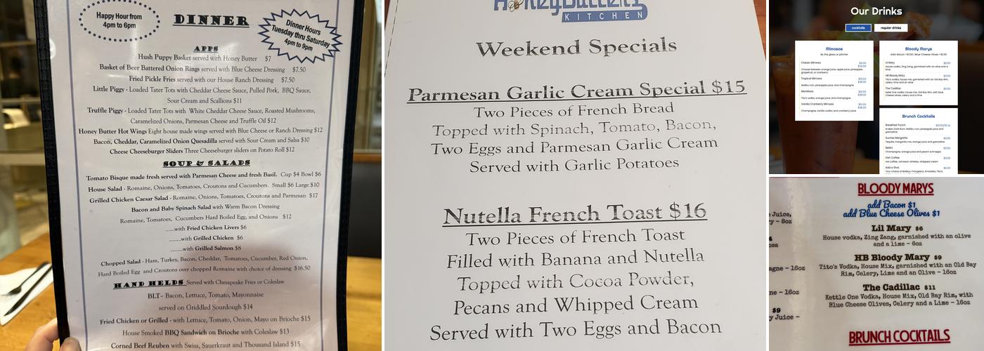 Honey Butter's Kitchen - Monticello Ave Menu
