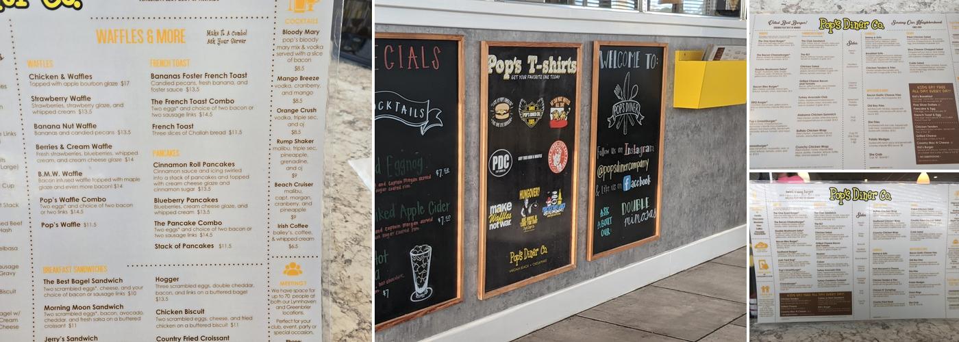 Pop's Diner Co. Menu