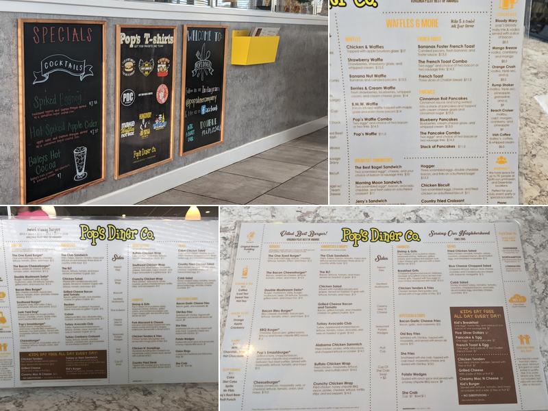 Pop's Diner Co. Menu