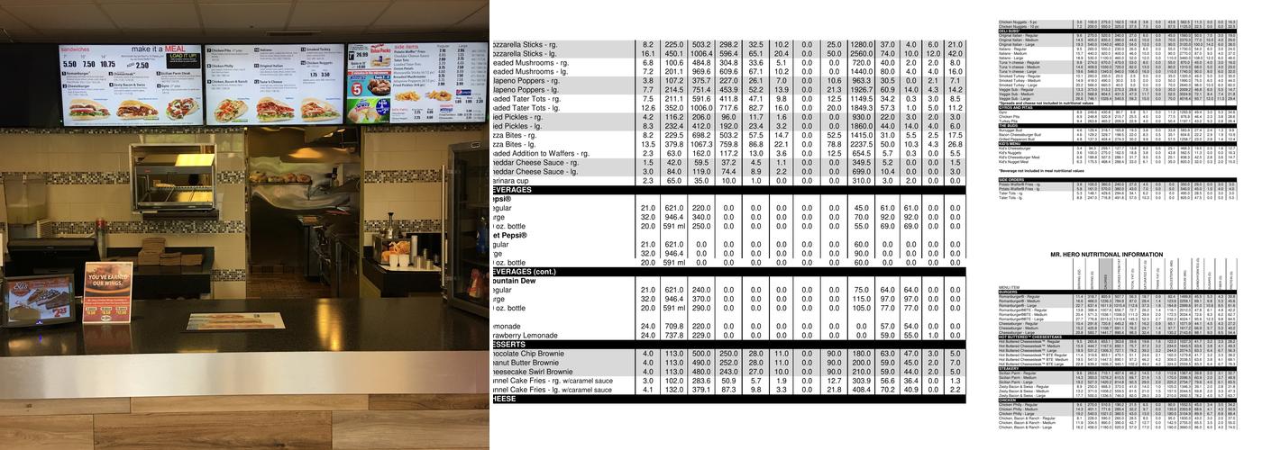 Mr. Hero Menu