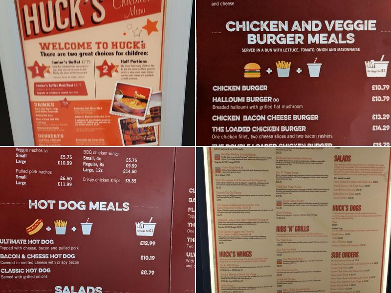 Huck's Menu