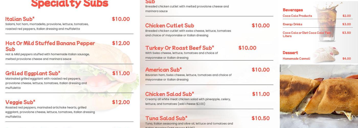 Deanatella’s Menu