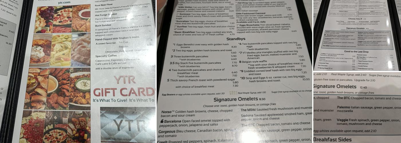 Yours Truly Playhouse Square Menu