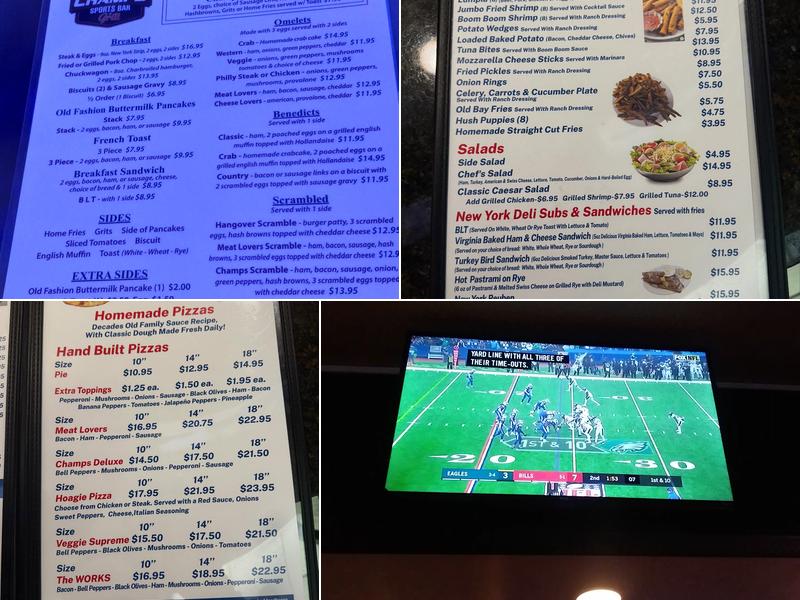 Champs Sports Bar & Grill Menu