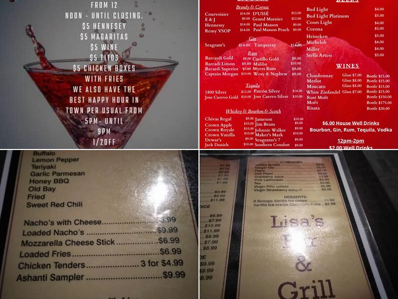 Lisa's Restaurant and Lounge Menu