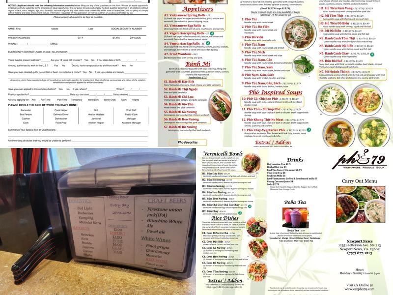 Pho 79 Menu