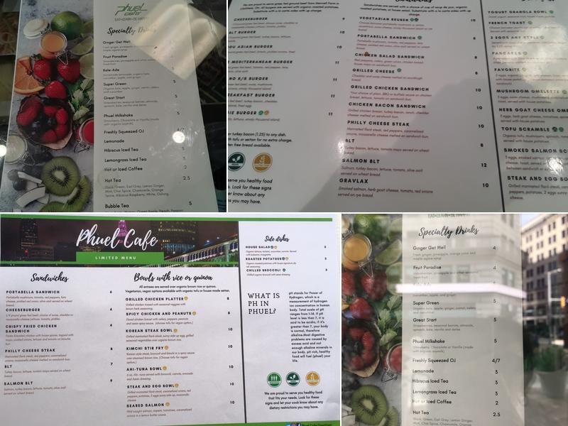Phuel Cafe' Menu
