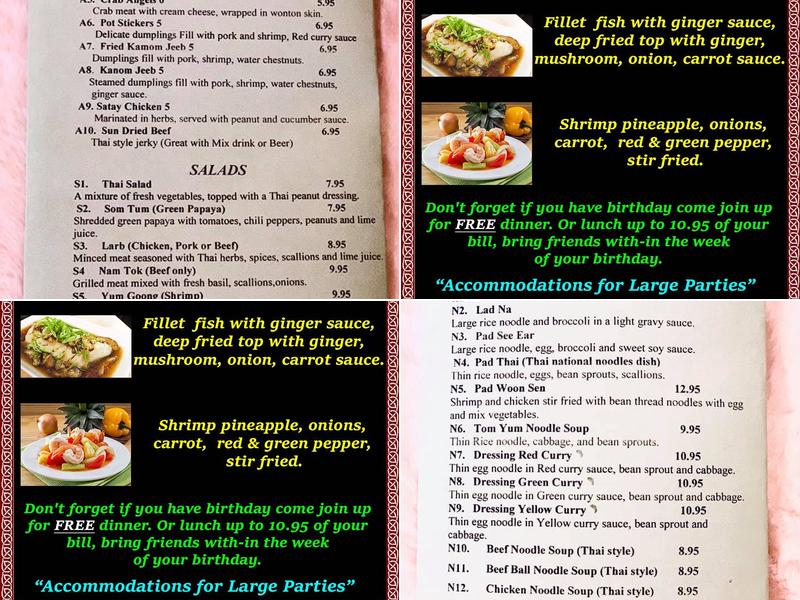 Thai Siam Menu