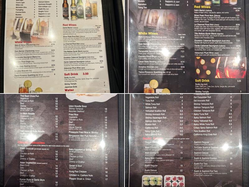 Saisaki Asian Bistro & Sushi Bar Menu