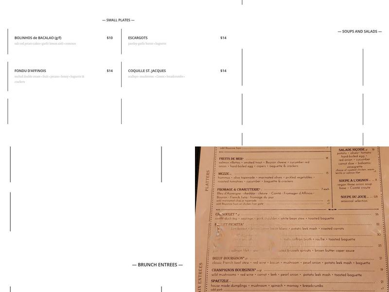 Le Petit Triangle Cafe Menu