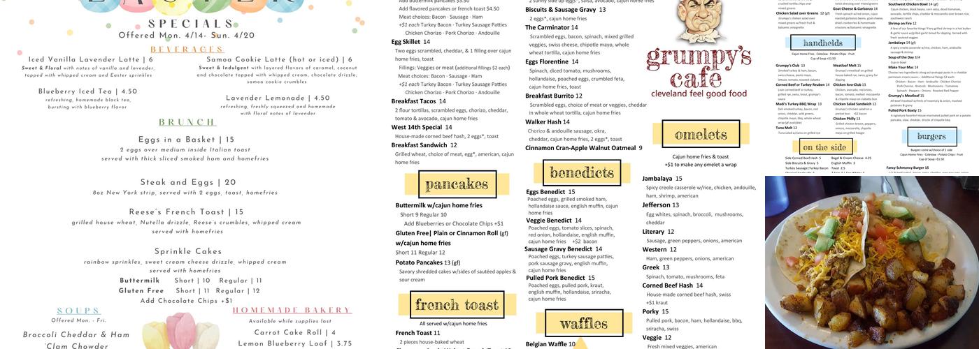 Grumpy's Cafe Menu