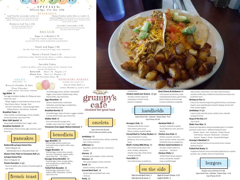 Grumpy's Cafe Menu