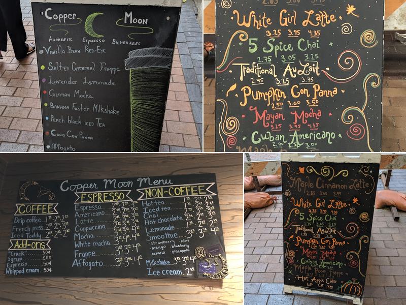 The Copper Moon Menu