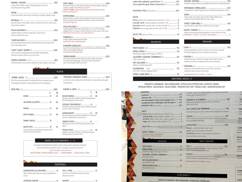 Nuevo Modern Mexican & Tequila Bar Menu