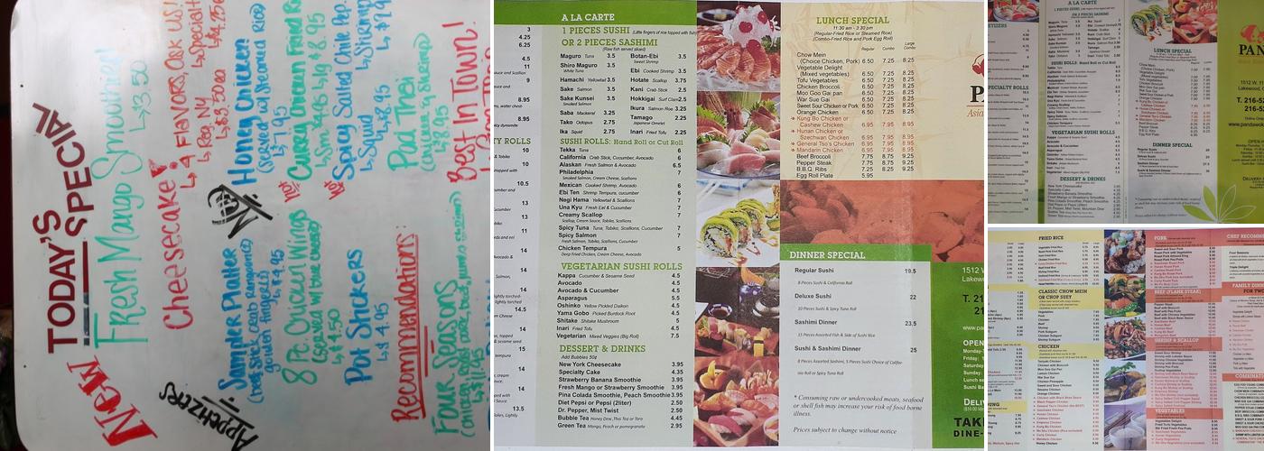 Panda Wok Asian Cuisine Menu