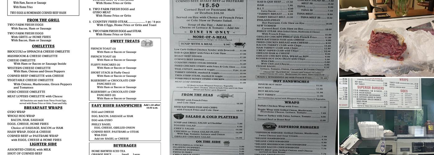 Superior Restaurant Menu