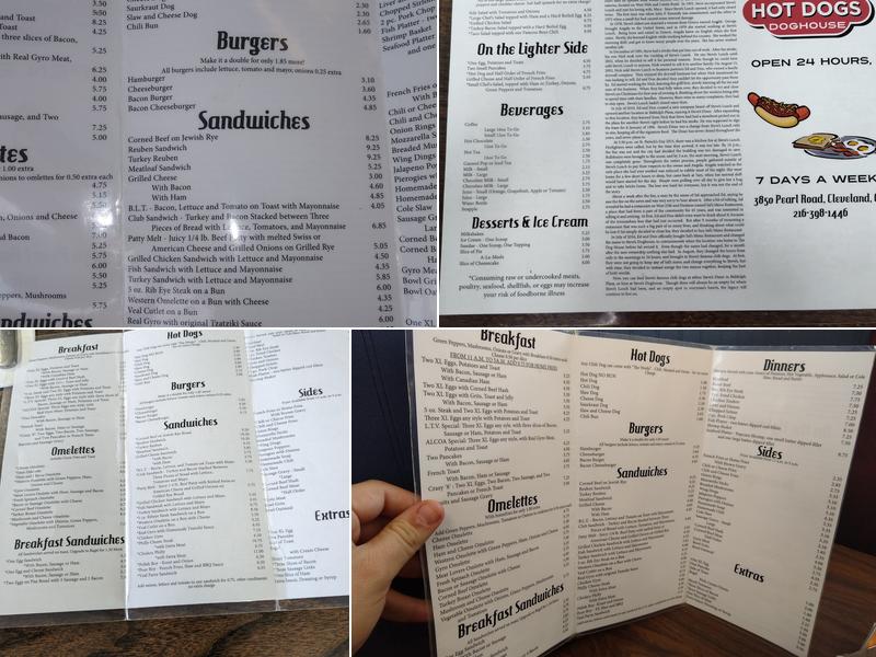 Steve's Doghouse Menu