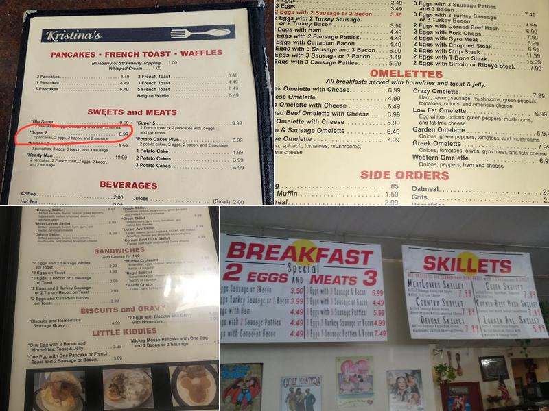 Kristinas Family Restaurant Menu