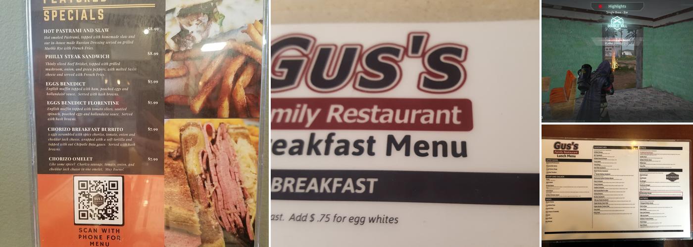 Gus's Old Brooklyn - Family Restaurant Menu