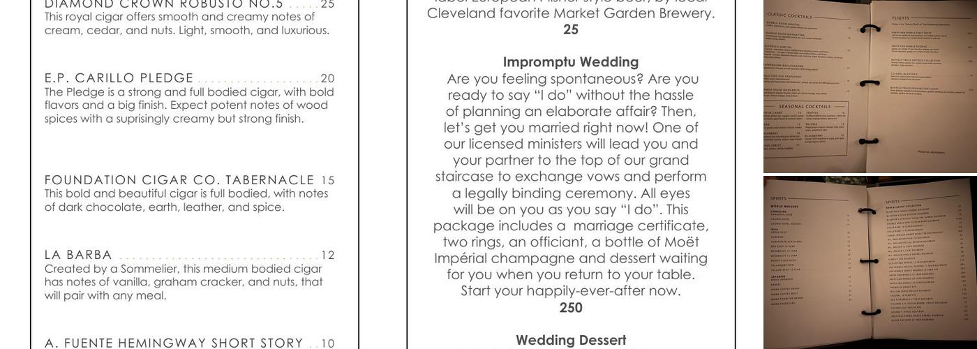 Marble Room Steaks and Raw Bar Menu