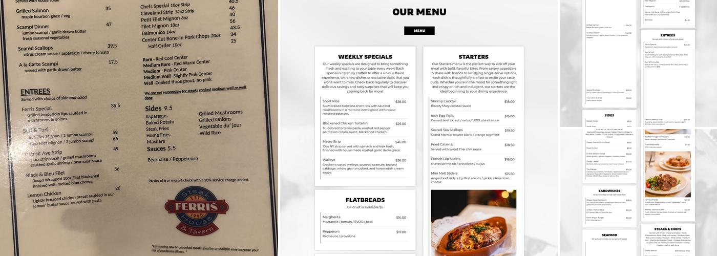Ferris Steak House Menu