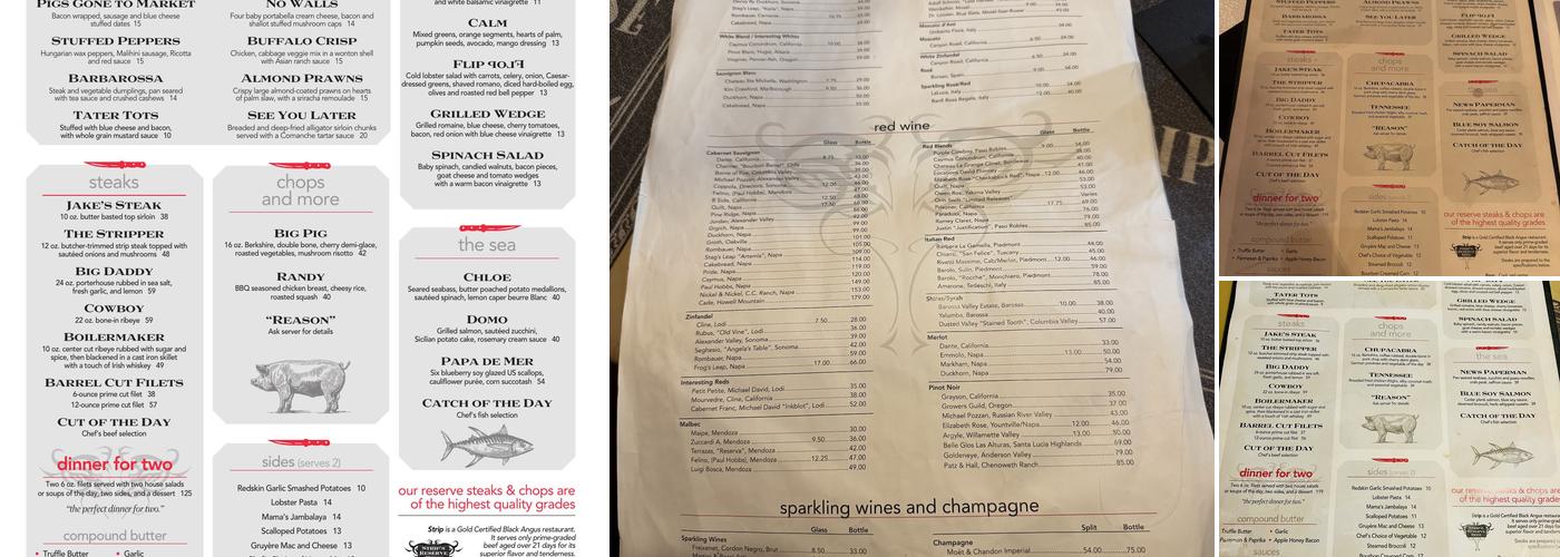 Strip Steakhouse Menu