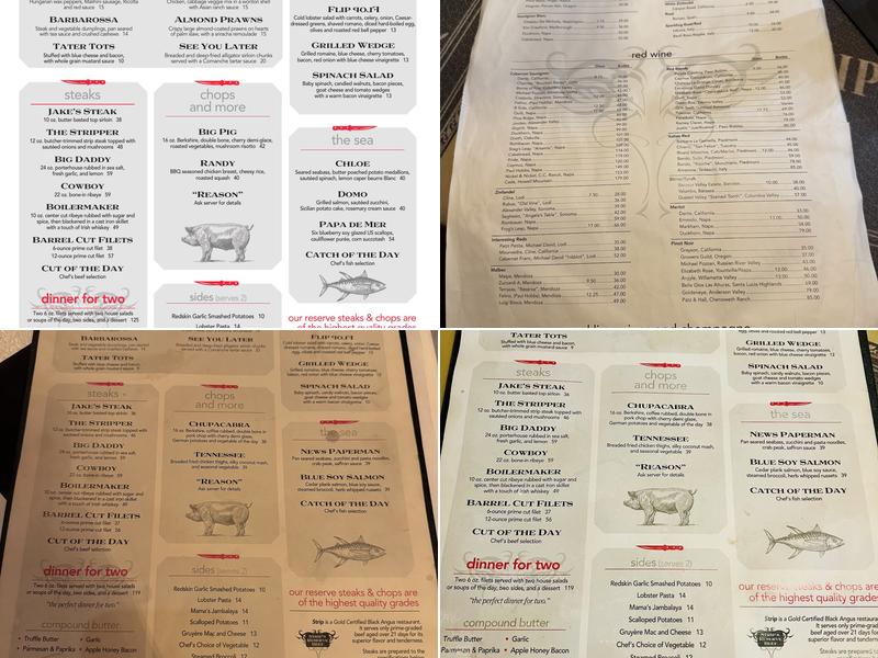 Strip Steakhouse Menu