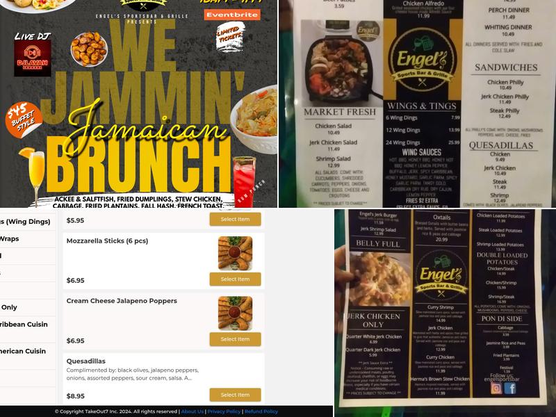 Engel's Sports Bar & Grille Menu