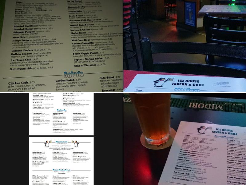 Ice House Tavern and Grill Menu