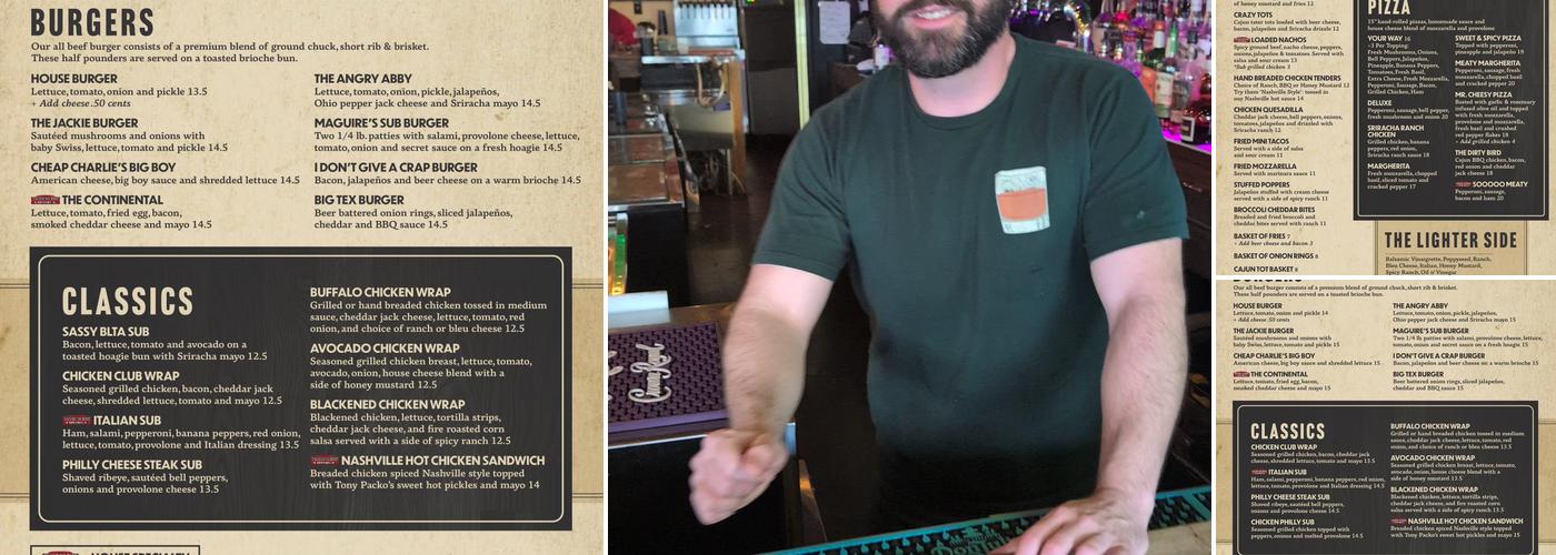 Swinging Door Lounge Menu