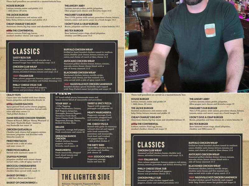 Swinging Door Lounge Menu