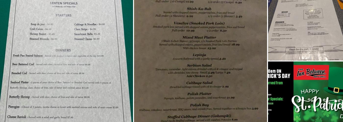 The Inn Between Bar & Grill Menu