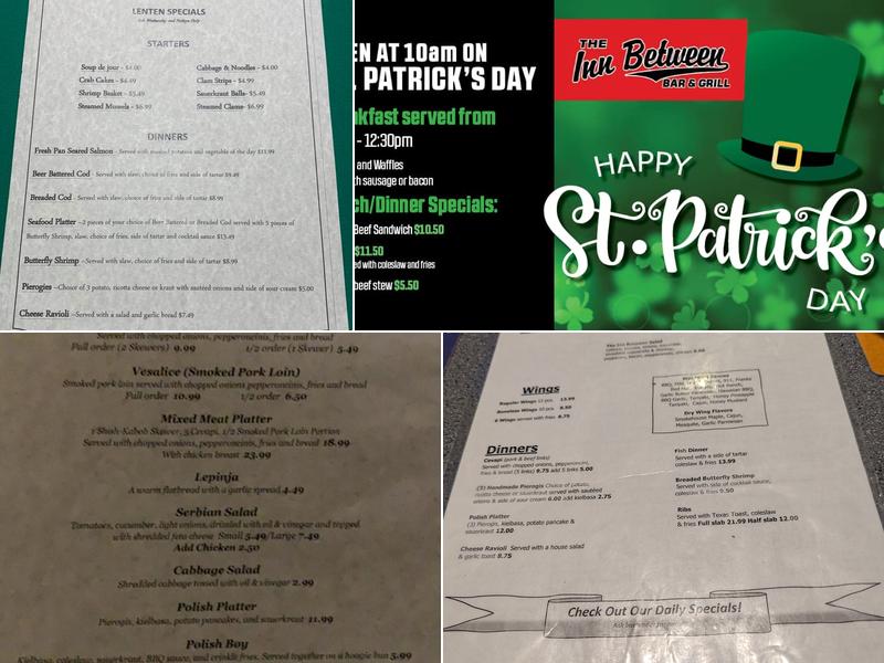 The Inn Between Bar & Grill Menu