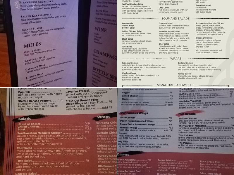 Rock Creek Kitchen & Bar Menu
