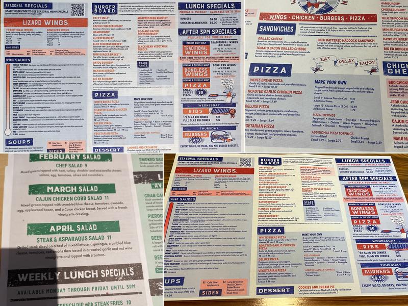 Winking Lizard Downtown Cleveland Menu