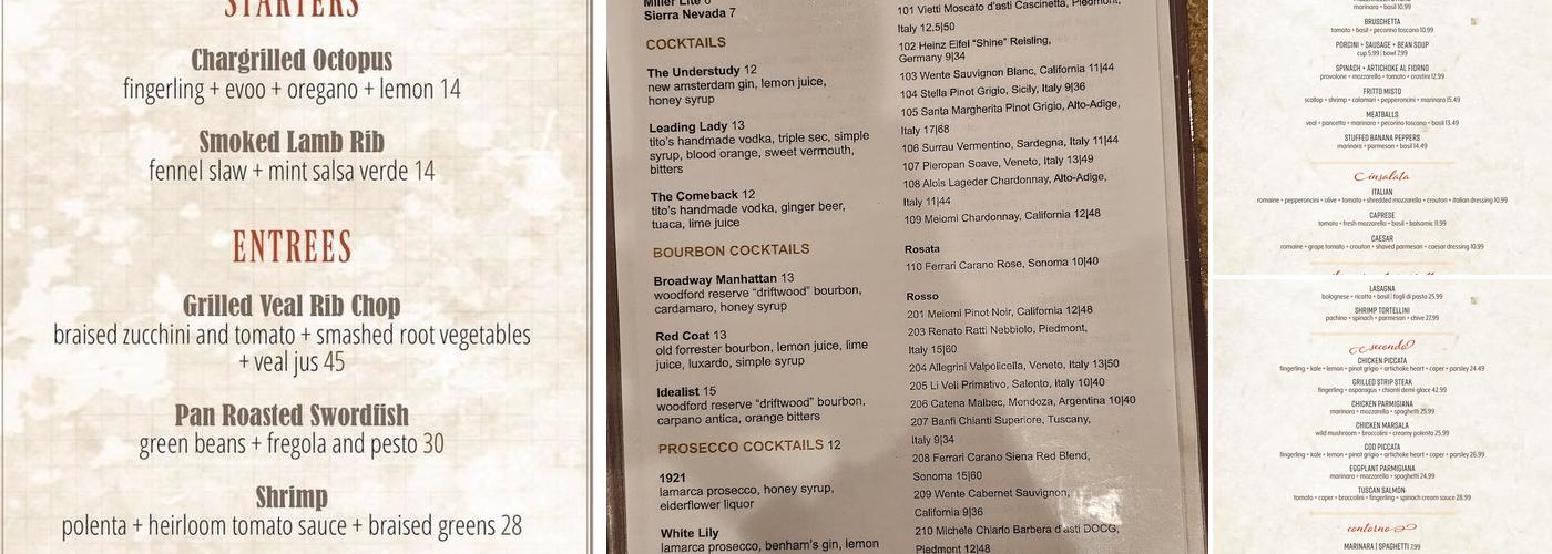 Cibreo Italian Kitchen Menu