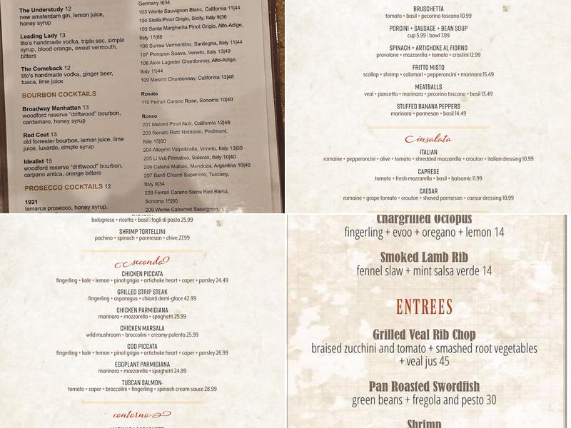 Cibreo Italian Kitchen Menu
