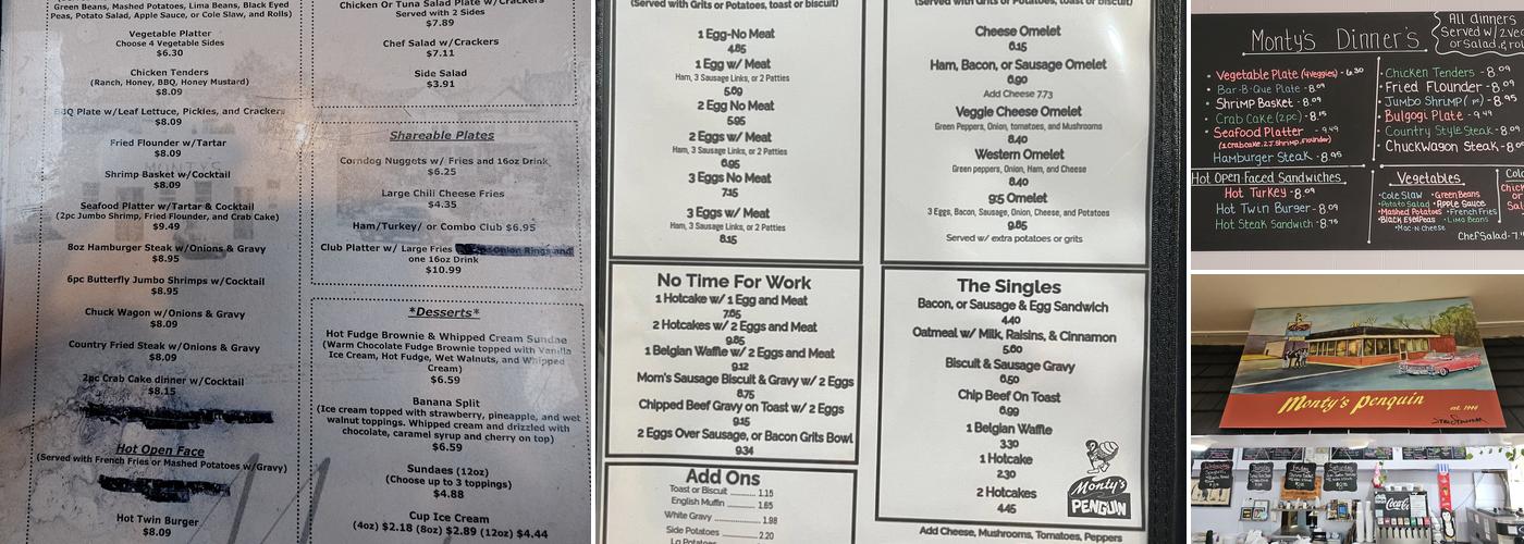 Monty's Penguin Menu