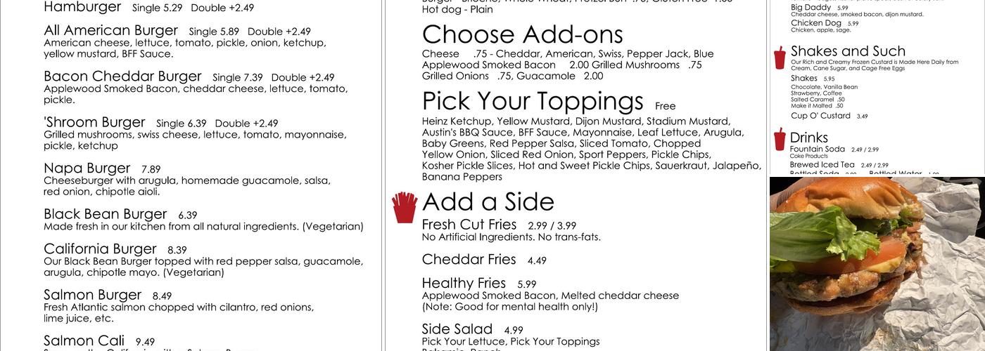 Burger Fresh Menu