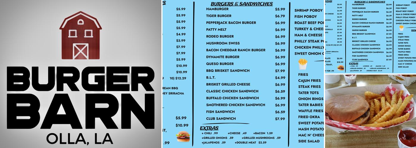 Burger Barn Menu