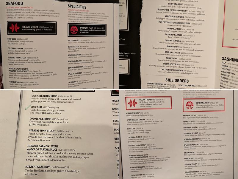 Benihana Menu