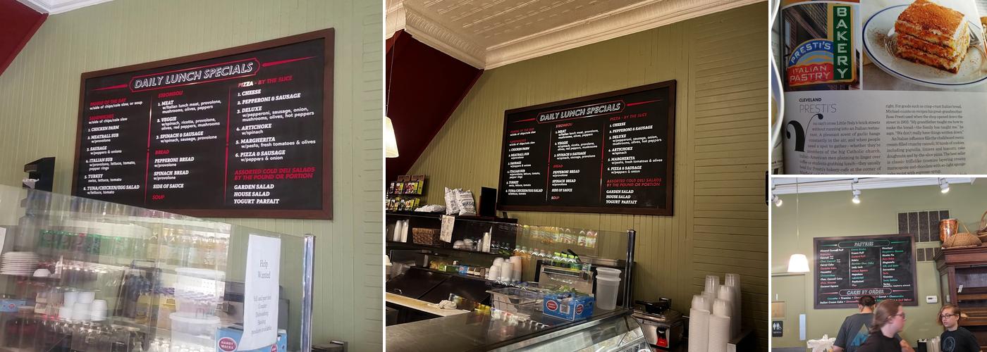 Presti's Bakery Menu