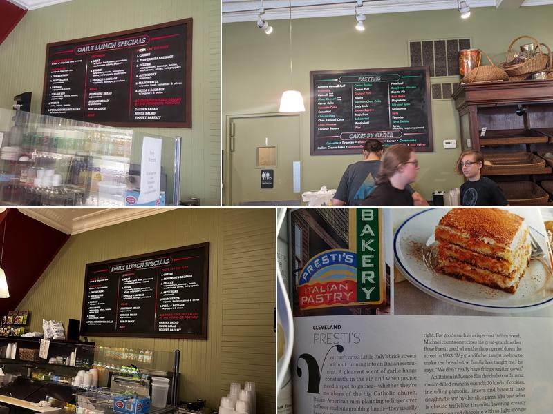 Presti's Bakery Menu