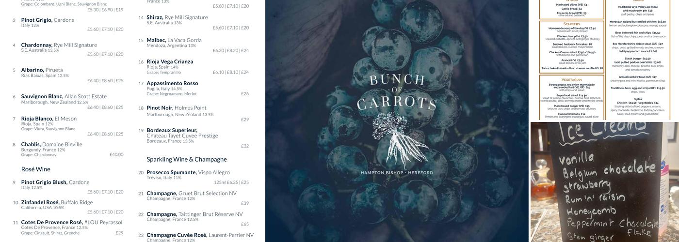 Bunch of Carrots Menu