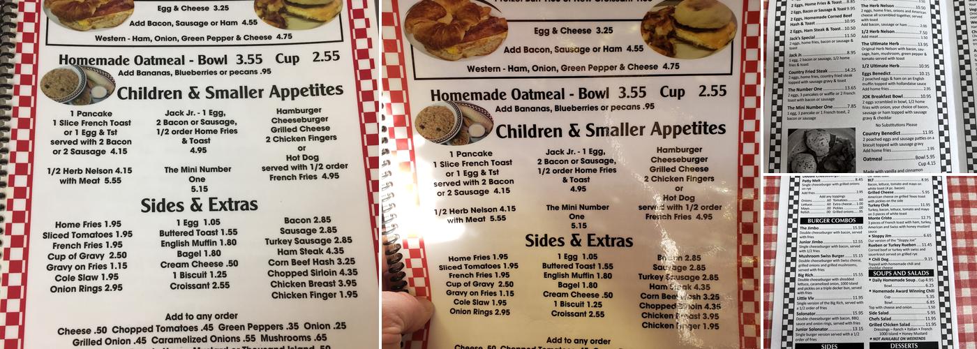 Jims Open Kitchen Menu