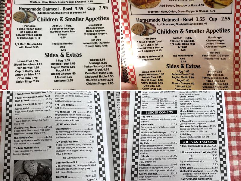 Jims Open Kitchen Menu