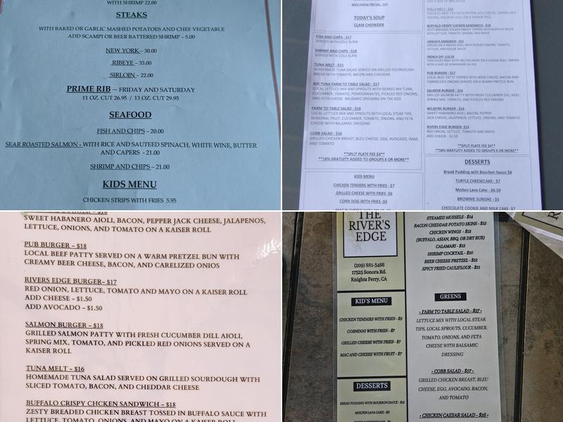 The River's Edge Menu