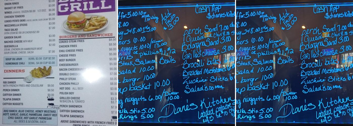 Bedford Automile Inn Bar & Grill Menu