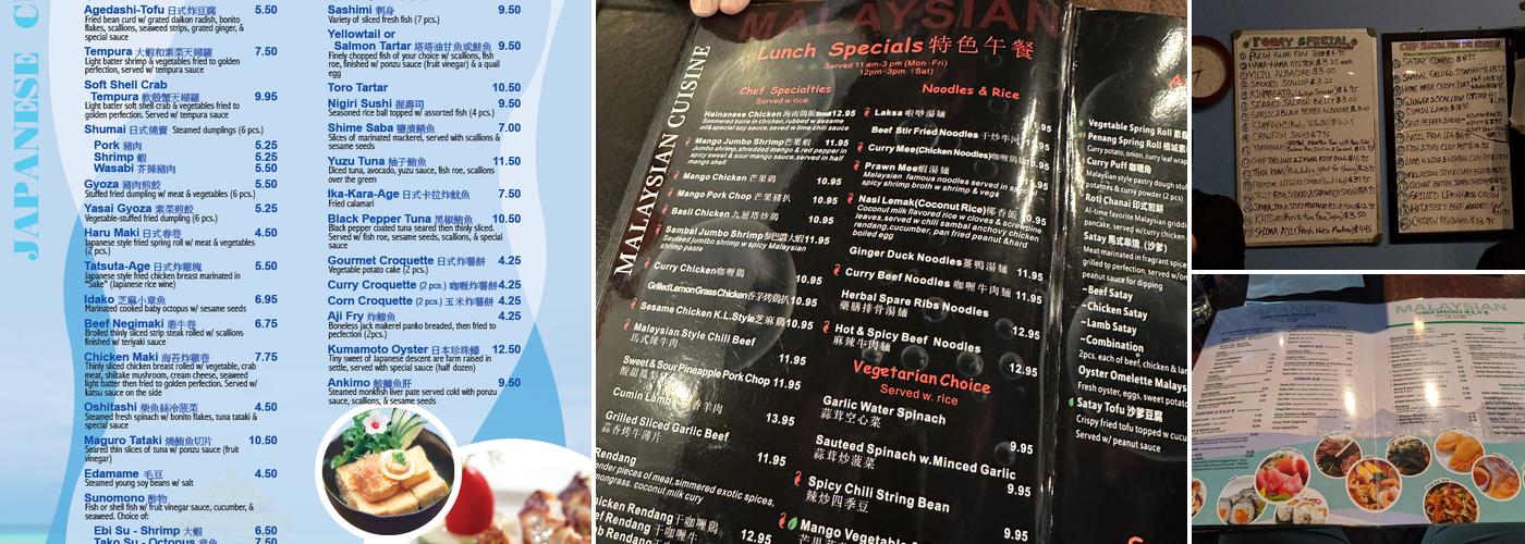 Pacific East Japanese Restaurant Menu